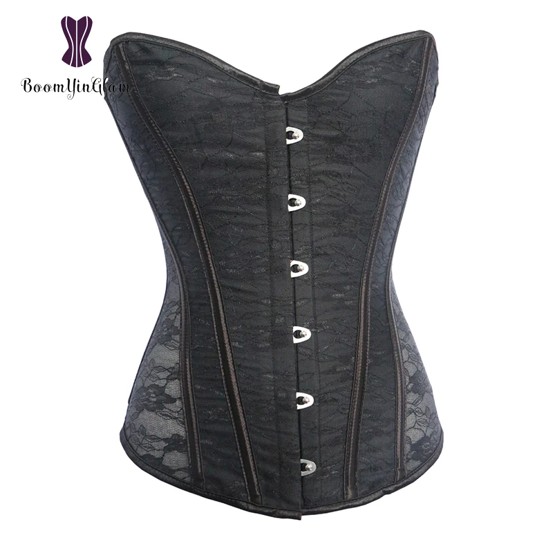 

Free shipping sexy bustier vintage costumes waist trainer steel boned floral lace corset wholesale price