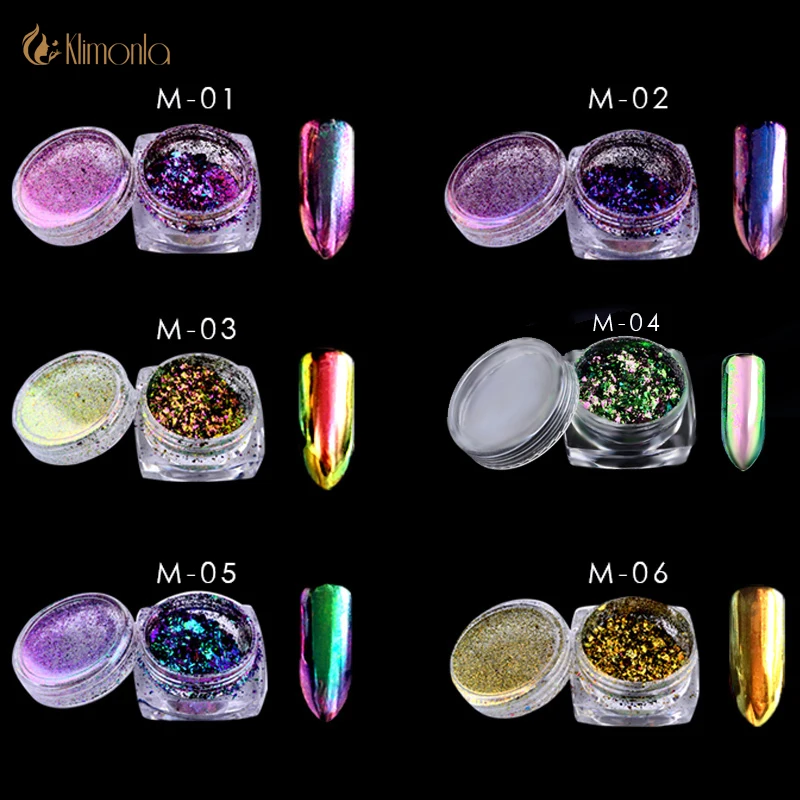 Хамелеоновый пигмент для ногтей блестящий порошок зеркальный новинка сделай сам