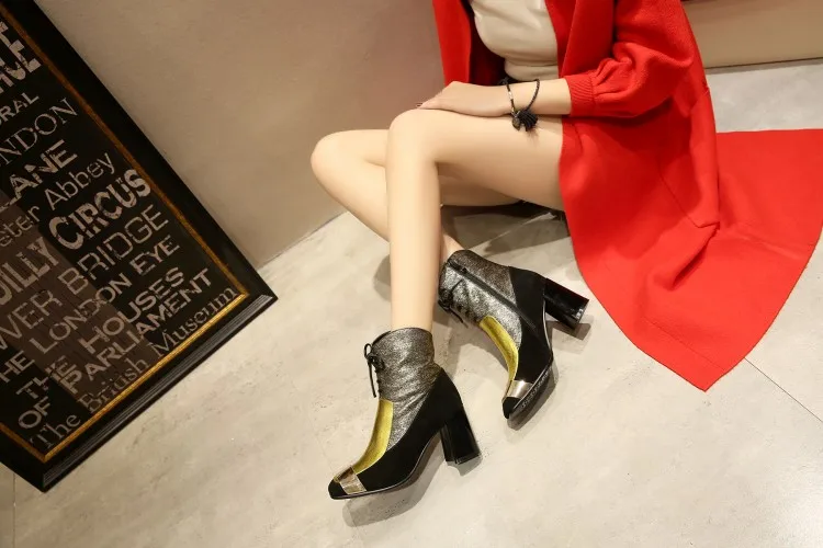 Prova Perfetto/Новинка; Роскошные теплые ботильоны золотистого цвета; zapatos mujer Tacon; женская обувь на высоком каблуке из натуральной кожи; женские ботинки