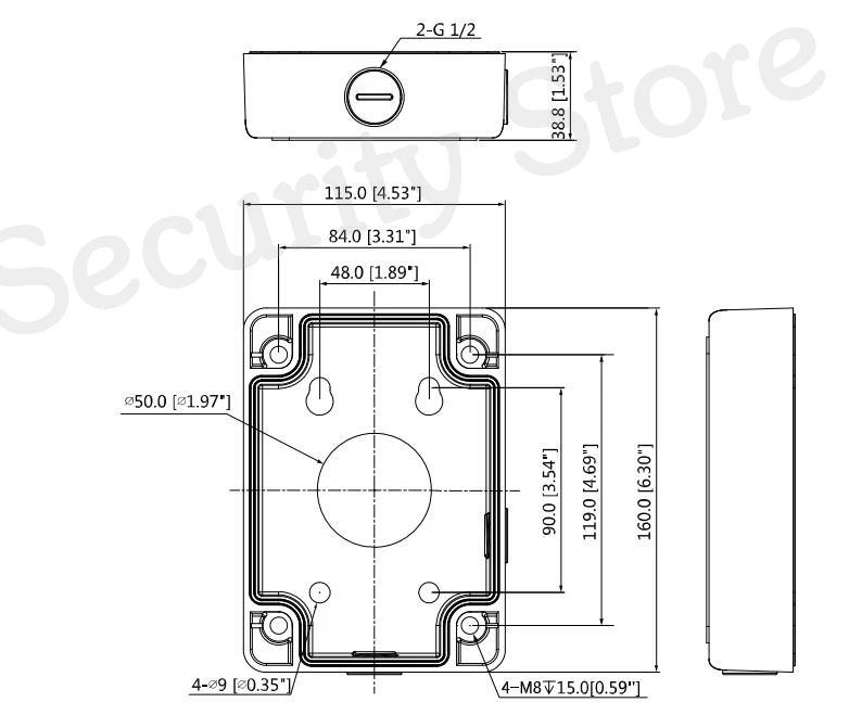 

Dahua PFA120 Waterproof Junction Box For DH Dome IP Camera Accessories For Camera: SD6C230U-HNI SD6C225U-HNI SD59225U-HNI