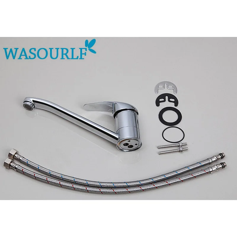 

WASOURLF Kitchen brass water faucet basin single handle mixer hot and cold tap modern design high quality