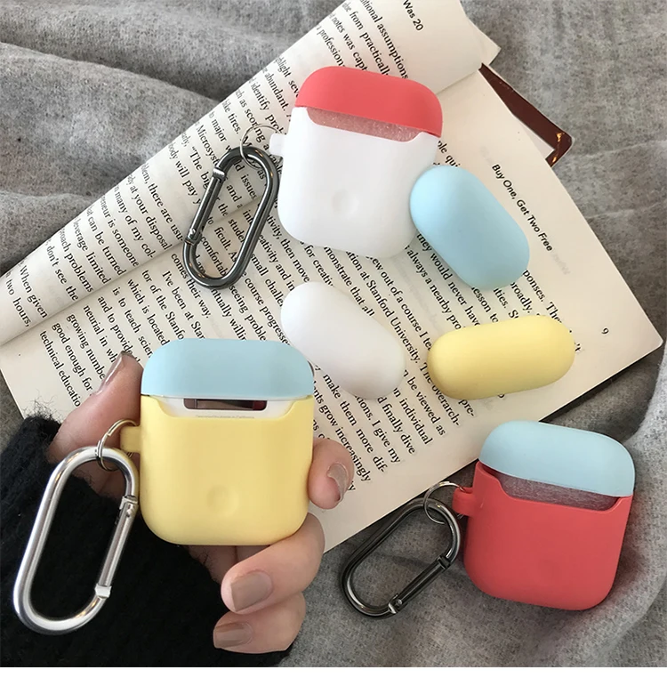 ТПУ Силиконовые Bluetooth беспроводные наушники чехол для Airpods защитный чехол Аксессуары для кожи для Apple Airpods зарядная коробка