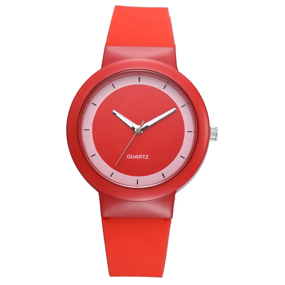 Red Женские наручные часы mujer moda Модные кварцевые повседневные роскошные женские повседневные часы с силиконовым ремешком montre de femme - Цвет: Red