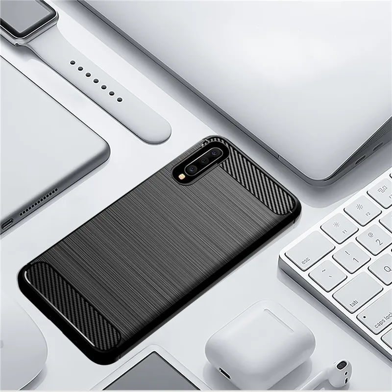 100 шт./лот для samsung Galaxy A50 чехол из углеродного волокна матовый Мягкий ТПУ чехол-накладка для Galaxy A10 A20 A20E A30 A40 A60 A70(L0422