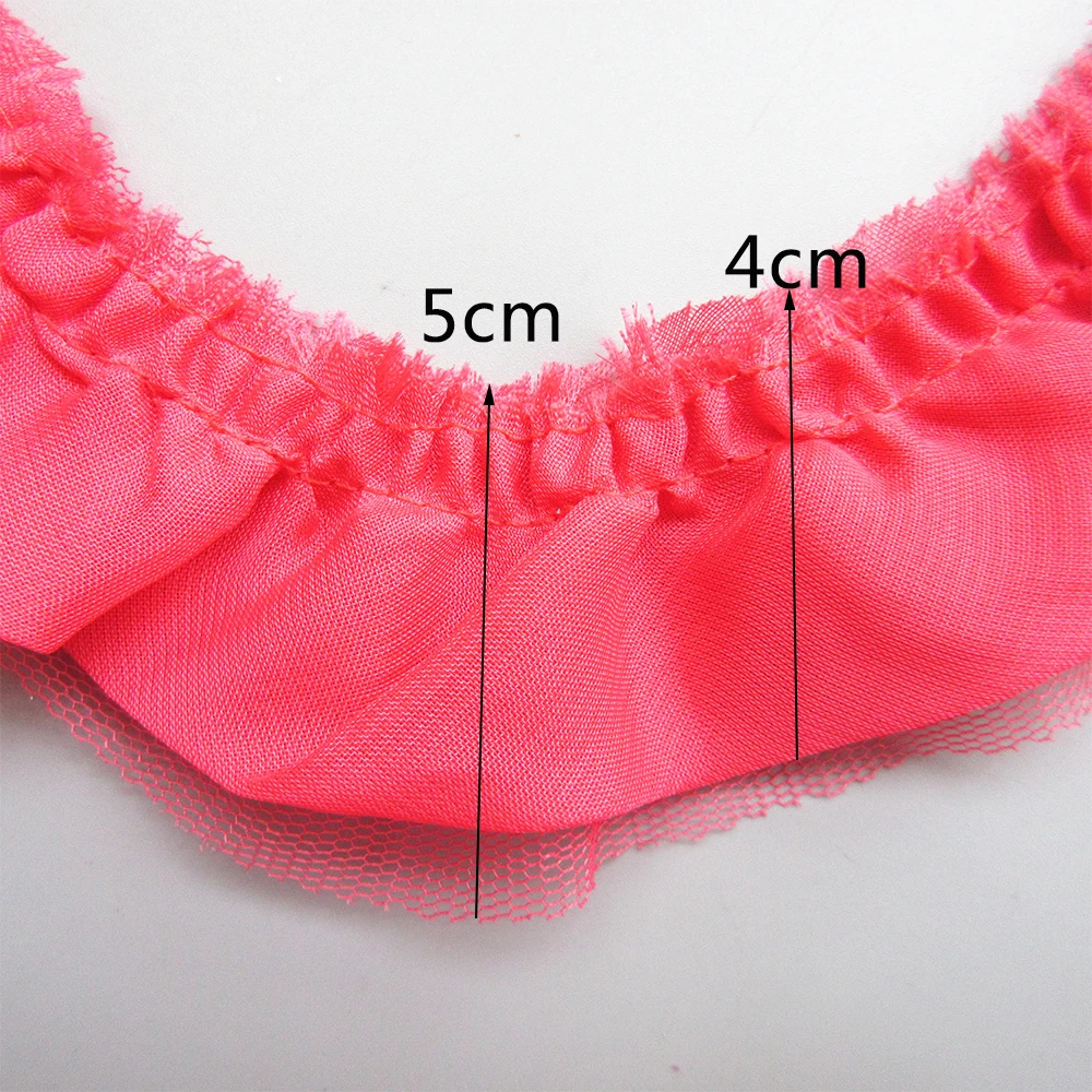 3 ярда 5 см красная плиссированная ткань собранная сетчатая кружевная отделка по