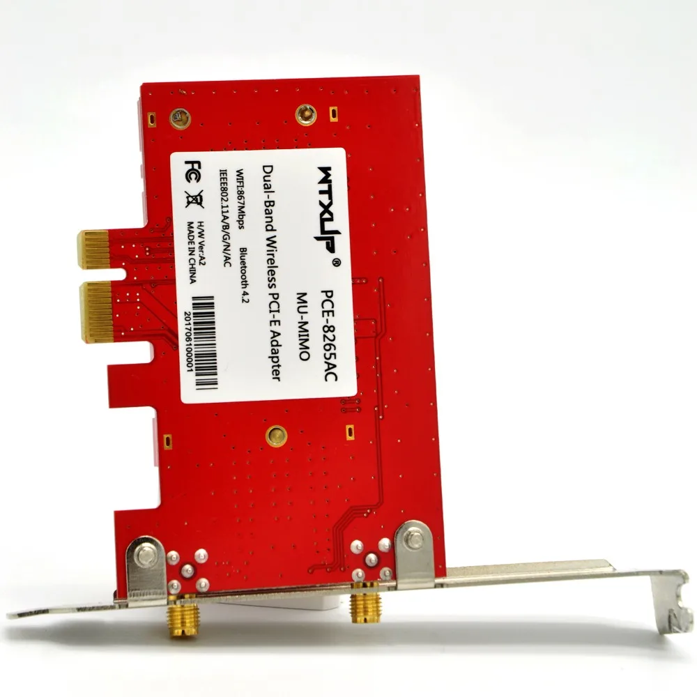 WTXUP для Intel 8265ac 802.11AC 867 Мбит/с 8265 беспроводной PCi E WiFi адаптер PCI Express настольная
