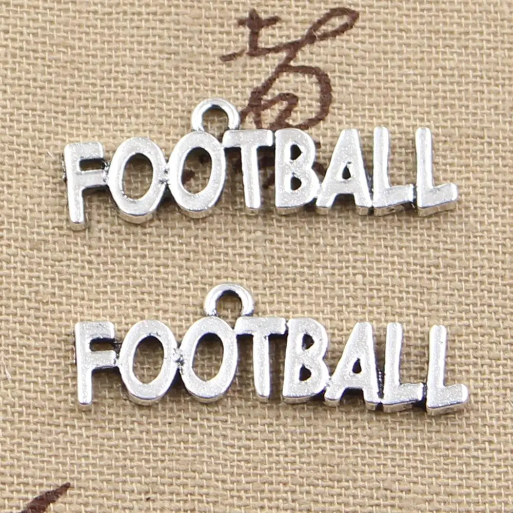 20pcs Charms Football 31x10mm Antique Silver Color Bracelets Pendants DIY Handmade Tibetan Making Jewelry | Украшения и