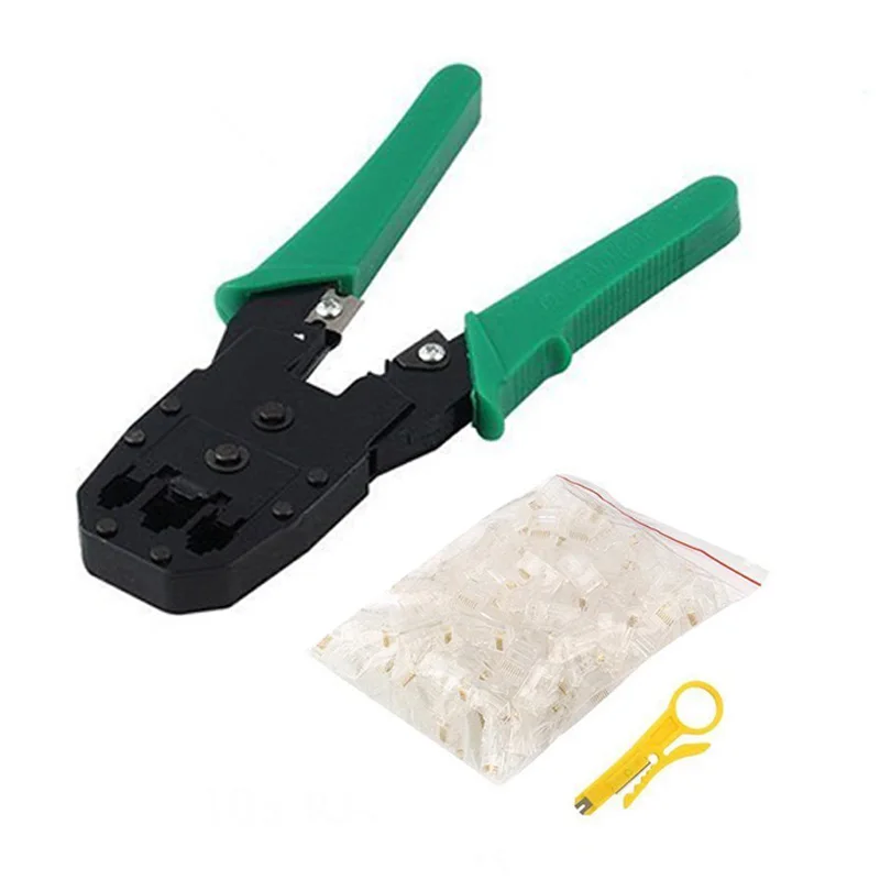 Cat6 Cat5 RJ45 набор для обжима кабеля сети обжимные плоскогубцы; Набор инструментов с 10 шт. RJ45 8P8C Разъем сетевого кабеля