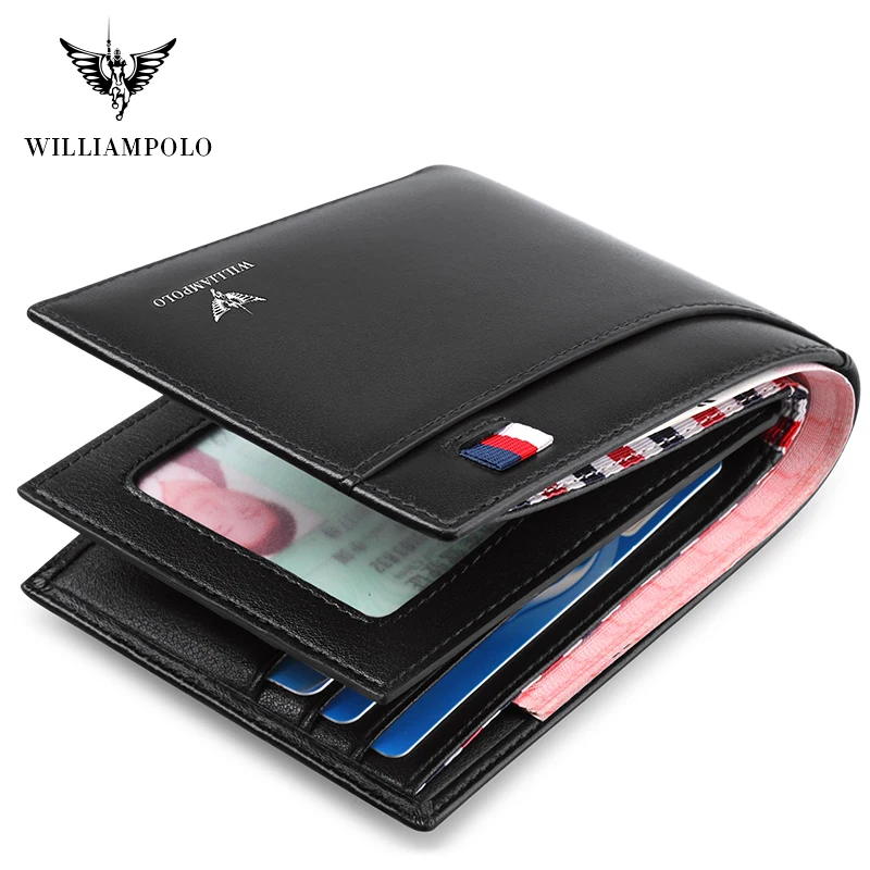 Brand Busines Men Wallet Genuine Leather Bifold Wallet Bank Credit Card Case ID Holders Male Coin Purse Pockets New