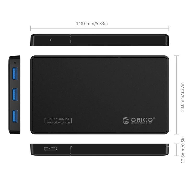 Корпус для жесткого диска ORICO 2588H3 2 5 дюйма жесткий диск USB 3 0 с портами