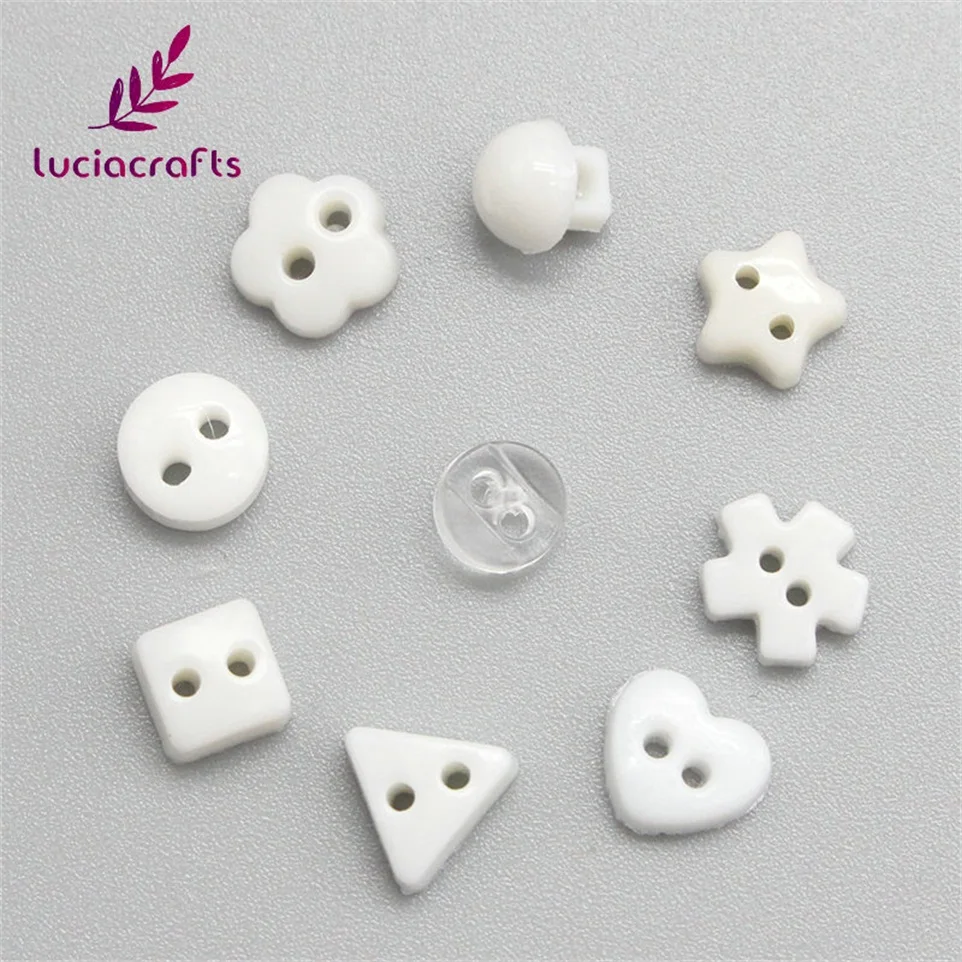 Lucia crafts 50 шт. смешанный стиль 2 отверстия акриловые пуговицы Скрапбукинг одежда Декоративная Кнопка DIY Швейные аксессуары E0411