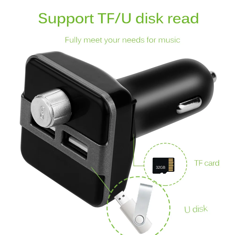 Франшиза 2019 Многофункциональный Bluetooth FM ЖК передатчик беспроводной MP3 TF радио