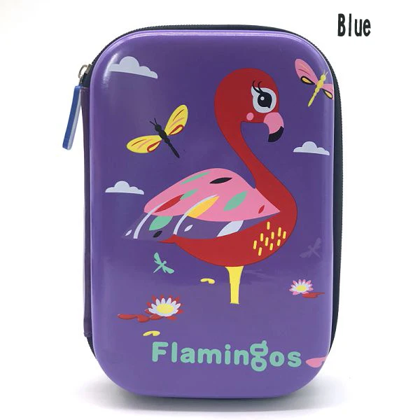 Blue flamingo Пенал Estuche Эсколар Kalemlik животного КАЛЕМ Kutusu Estuches Para El колеги коробка школы Kawaii карандаш большой единорог - Цвет: Blue flamingo