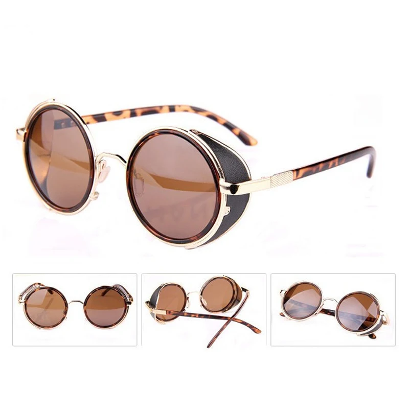 Модные Винтажные стимпанк wo Для мужчин Круглый Дизайнер Металл Óculos de sol