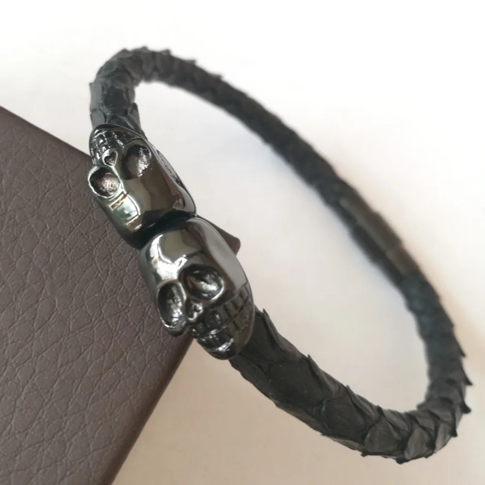 Beichong 5 мм кожаный браслет под золото из нержавеющей стали с двойным северным