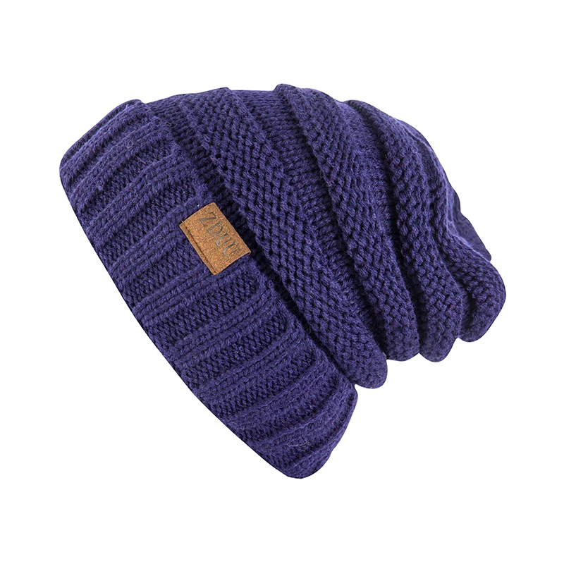 Женские шапочки Cc зимняя шапка унисекс Gorros Mujer Invierno Мужская Панама вязаная шапка теплая для дам - Цвет: navy blue