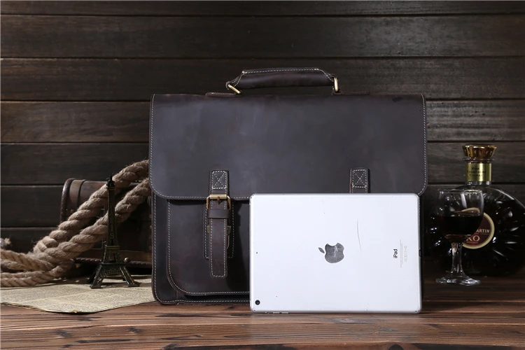Сумка мессенджер Crazy Horse Мужская из натуральной кожи для Ipad и ноутбука|bag for|bags for
