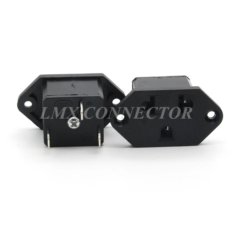 10PCS IEC320 Black Female Socket Power socket 3P Connector iron copper Switch AC-15 | Обустройство дома