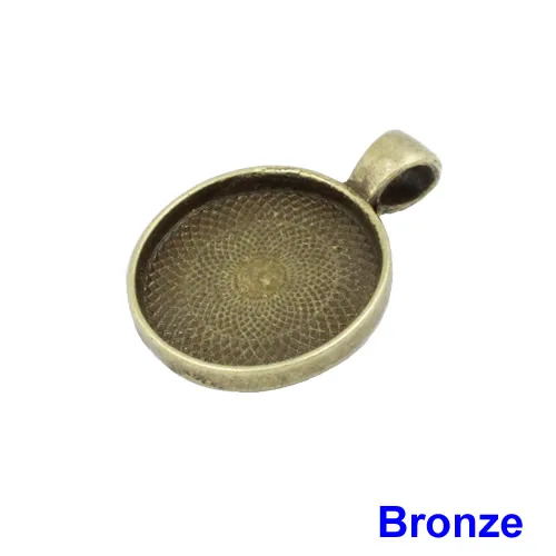 Подходит для 16 мм круглая античная серебряная/бронзовая Серебряная