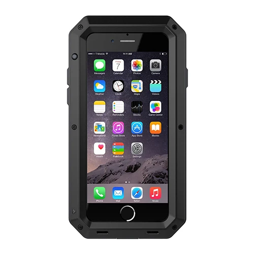 Черный Роскошный противоударный металлический чехол Doom для iPhone X XS Max 8 7 6 6S Plus 5 5S SE с алюминиевым корпусом для телефона Gorilla glass - Цвет: Черный