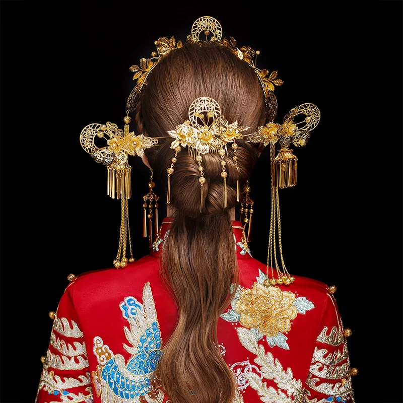 HIMSTORY Ретро стиль золотой цвет старинный головной убор украшения для волос