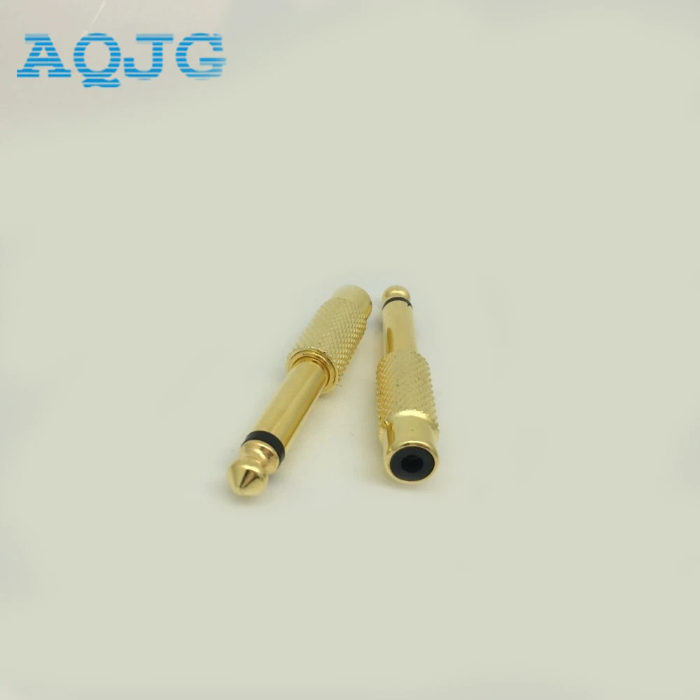 

5 pcs golden 6.35 MM adapter jack 6.5 mm to RCA male to female wire connector 6.35mm converter 6.5mm adapters AQJG