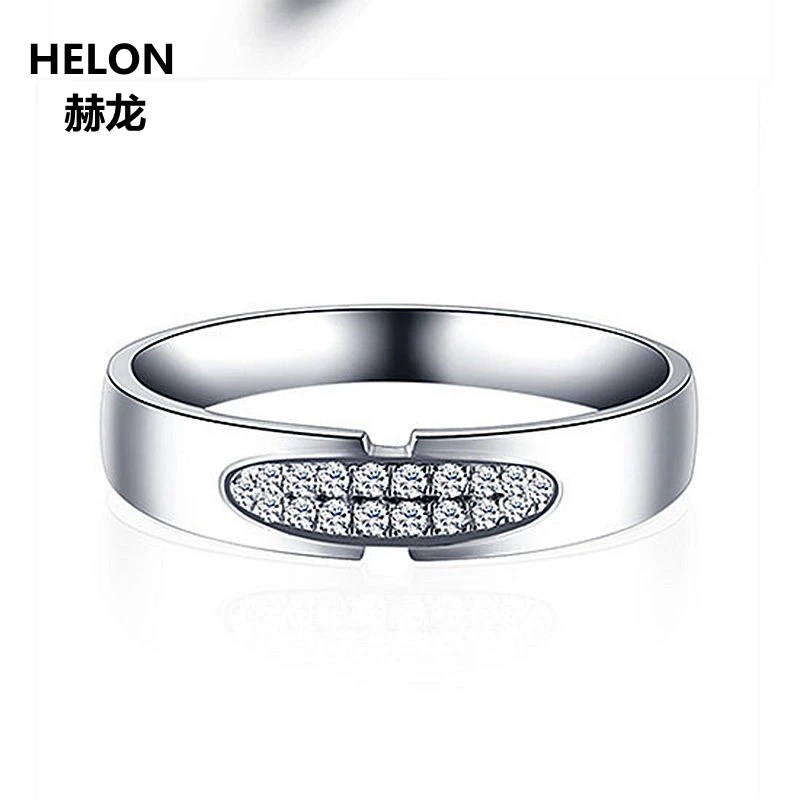 Solid 14k White Gold Natural Diamonds Men Ring Engagement Wedding Party Anniversary Fine Jewelry | Украшения и аксессуары
