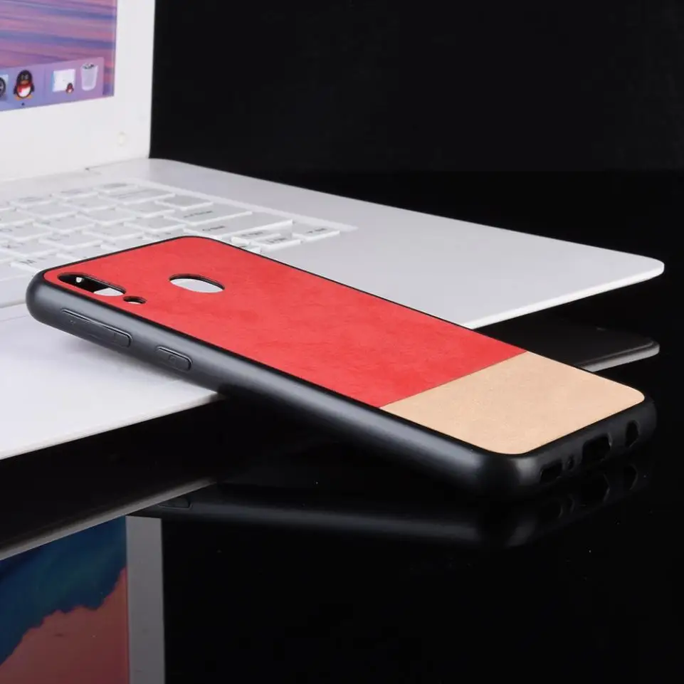 For Samsung Galaxy A50 M10 M20 Case Fashion Splice Double Color Shockproof Hybrid PC TPU PU Leather Phone Slim Back Cover |