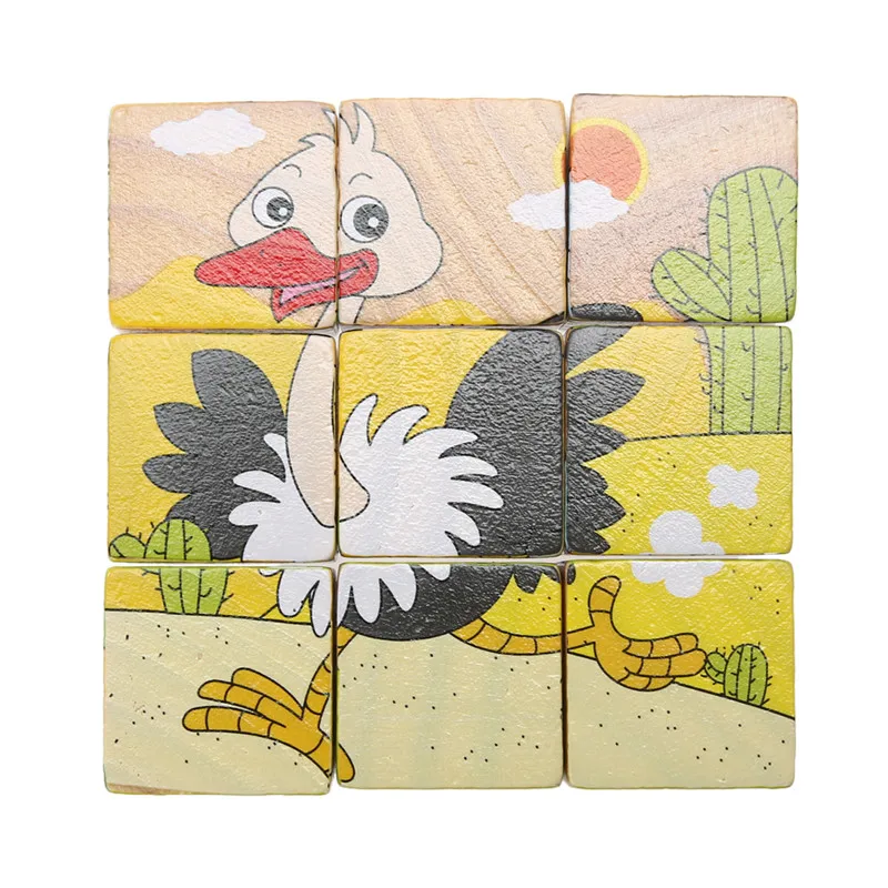 9 шт./лот шестисторонний деревянный пазл куб для малышей Обучающие Развивающие