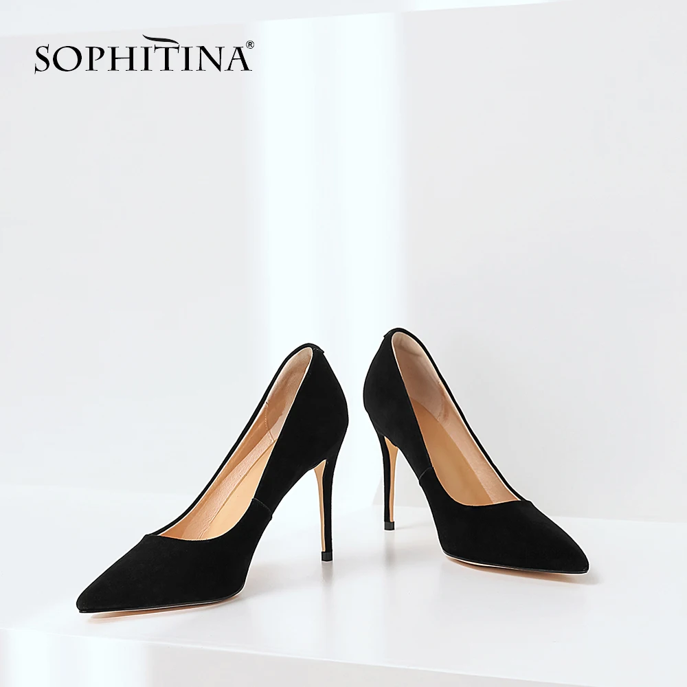 SOPHITINA/модные женские туфли-лодочки; пикантные туфли из высококачественной натуральной кожи на очень высоком тонком каблуке; Новинка; Лидер продаж; туфли-лодочки с закрытым носком; MO209