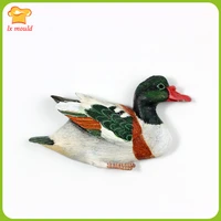 new red cocked duck silicone mold chocolate soft clay soap wax resin mould wild duck