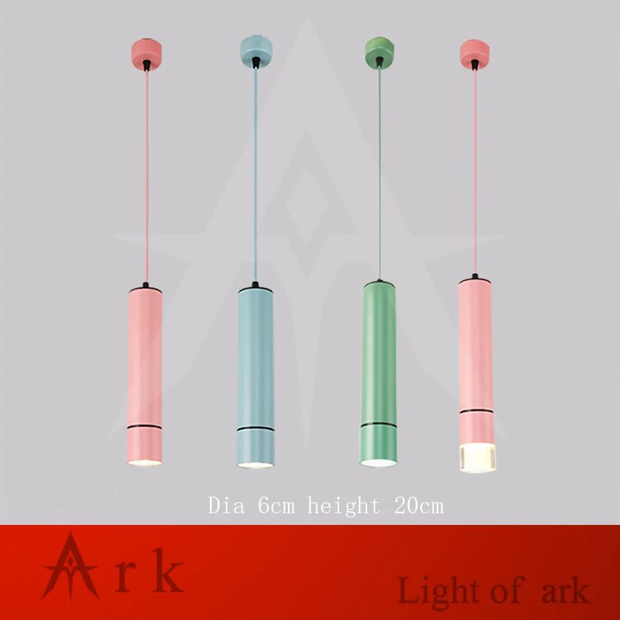 Диаметр 6 см скандинавский минималистичный алюминиевый подвесной светильник