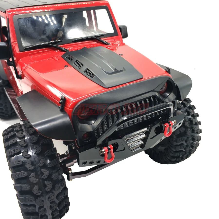 1/10 RC автомобиль осевой SCX10 алюминиевый передний бампер бык нос с скобами (черный)