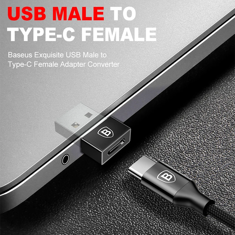 Baseus USB штекер для type C Женский OTG адаптер USB C конвертер для Xiaomi Nexus 5x6 p Oneplus 3 2 Macbook usb type-C кабель адаптер