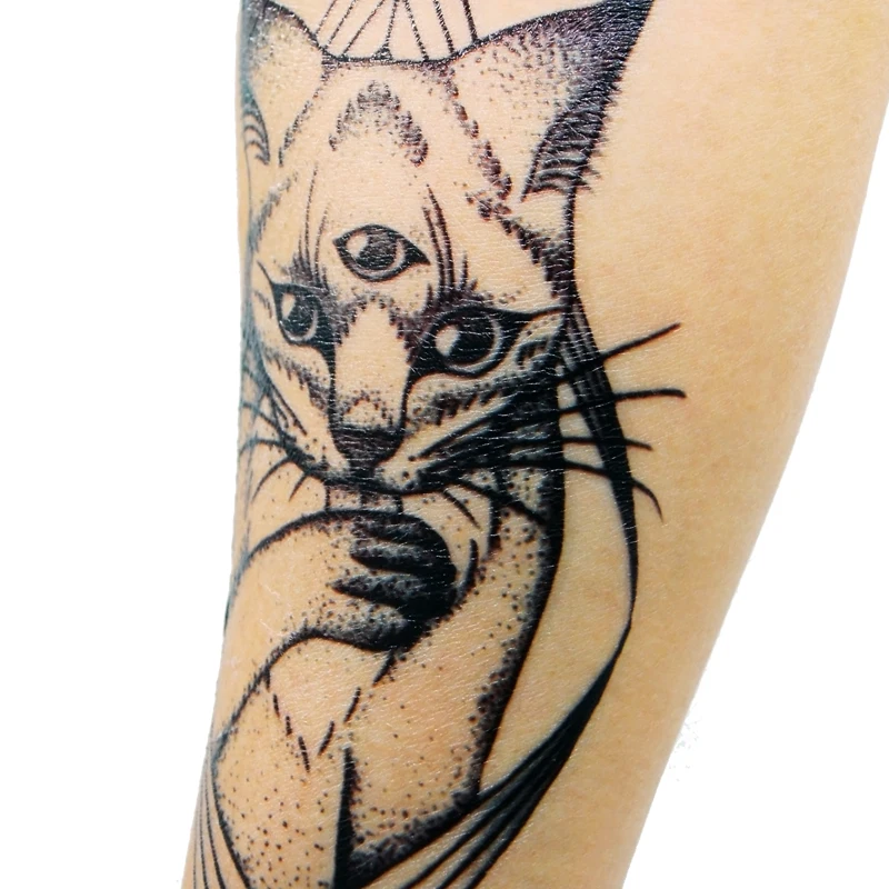Найклеки-татуировки с котами Стикеры Водонепроницаемый временная татуировка