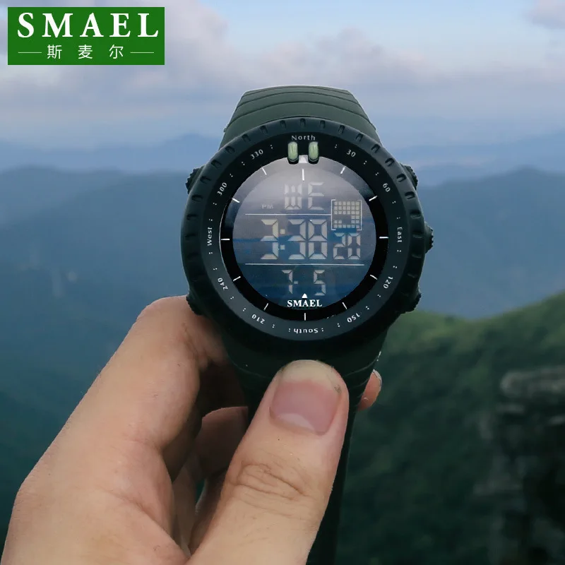 SMAEL Роскошные Брендовые мужские спортивные часы для дайвинга 50 м цифровые светодиодные армейские часы мужские модные повседневные электронные наручные часы горячие часы