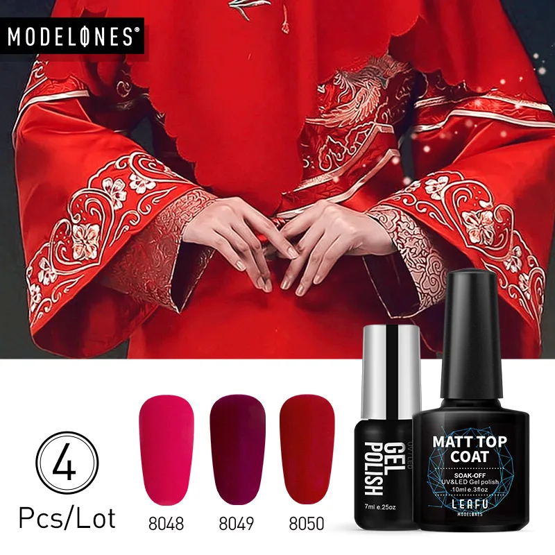 Modelones 4 шт./лот Матовый верхний слой УФ-гель для ногтей Полировочный маникюрный