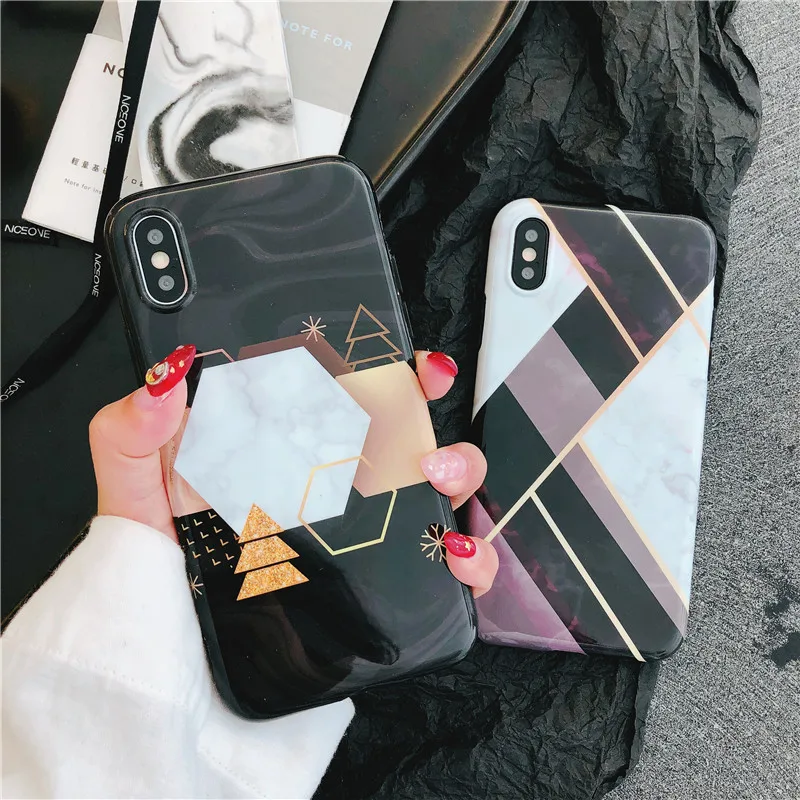 Модный черный мраморный чехол для телефона iphone XR X XS Max iphone6S 6 7 8 Plus мягкая крышка IMD