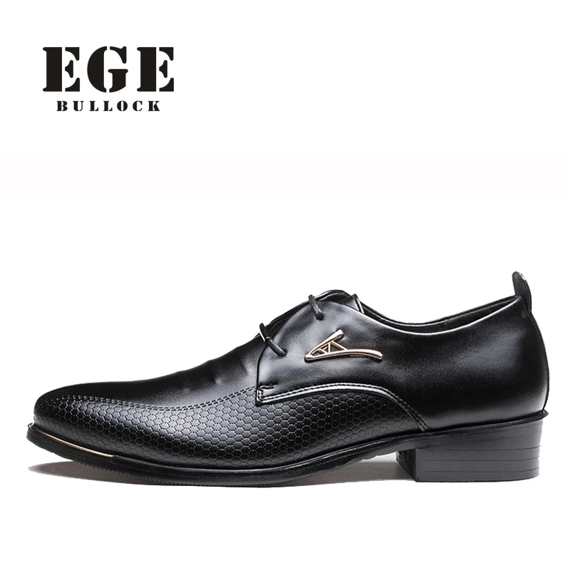 Men Dress Shoes EGE Brand High Quality Big Size Leather Flats New Arrival Lace-up Wedding for | Обувь
