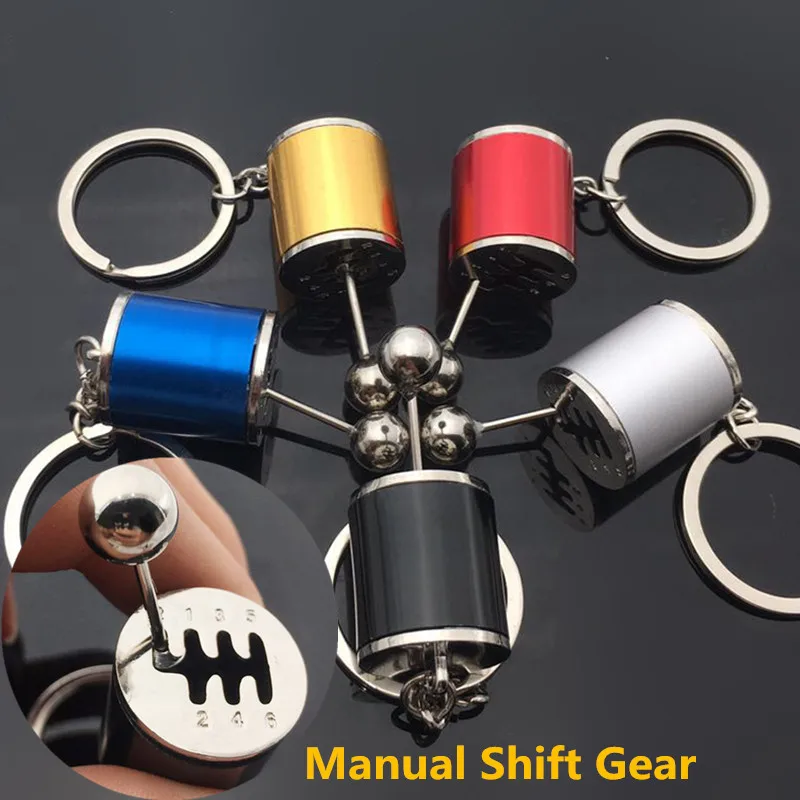 Creative Car Stalls Head Keychains Six-Speed Manual Shift Gear Key Chain Auto Car's Parts Toy Shifter Knob Metal Ring Gifts | Украшения