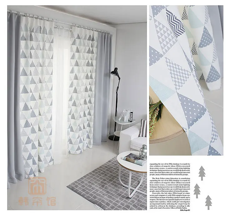 Nordic геометрический треугольные напильники со мозаичная занавеска плотные шторы