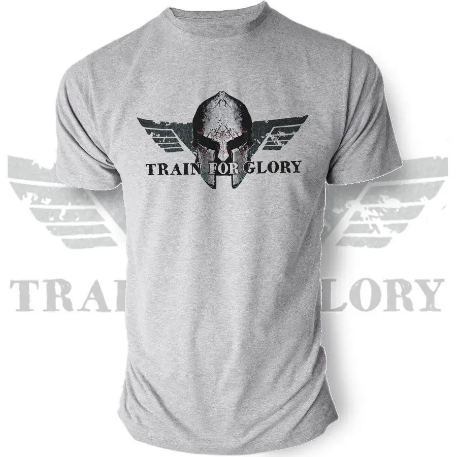 

Clothing Casual Short Sleeve Summer Train for Glory Sparta Workout Fitness Powerlifting T-Shirt Ideal Gift Tee Shirt