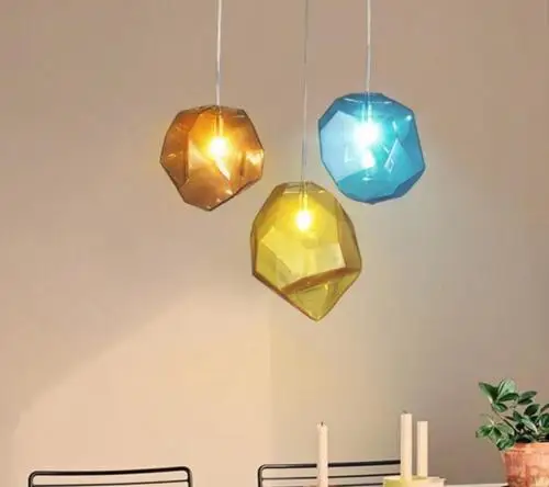 Kopen G9 3 W LED Restaurant Kleur Hanglamp Bar Ice Cube Rock Verlichting Hanglamp Indoor Licht