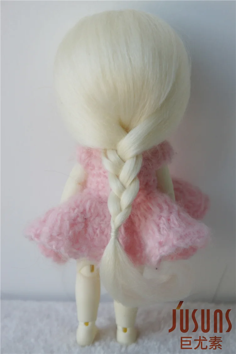 JD315 1/8 Эльза длинная плетеная BJD парики 5-6 дюймов мохеровый персонаж кино волосы