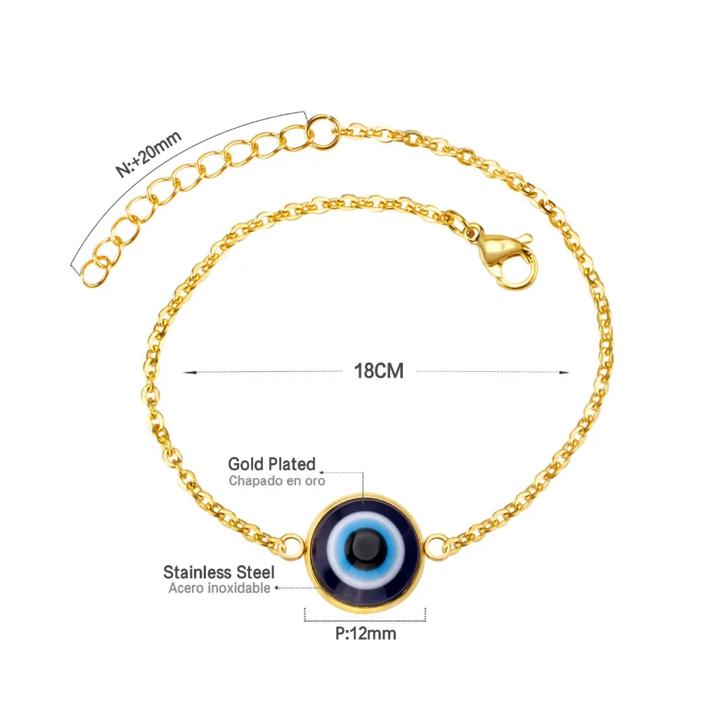 Браслет LUXUSTEEL браслет из нержавеющей стали с синим глазом цепочка ювелирные