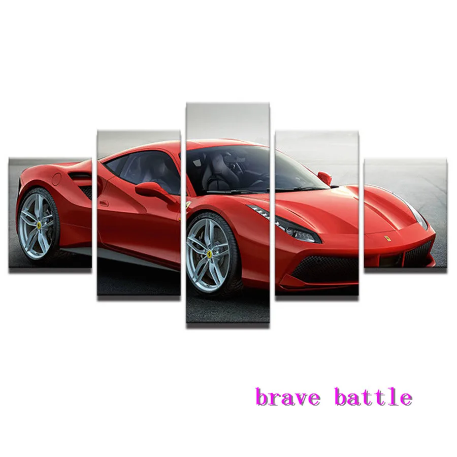 Ferrari 488 GTB Холст Картина гостиная домашний декор Современная роспись маслом #02 |