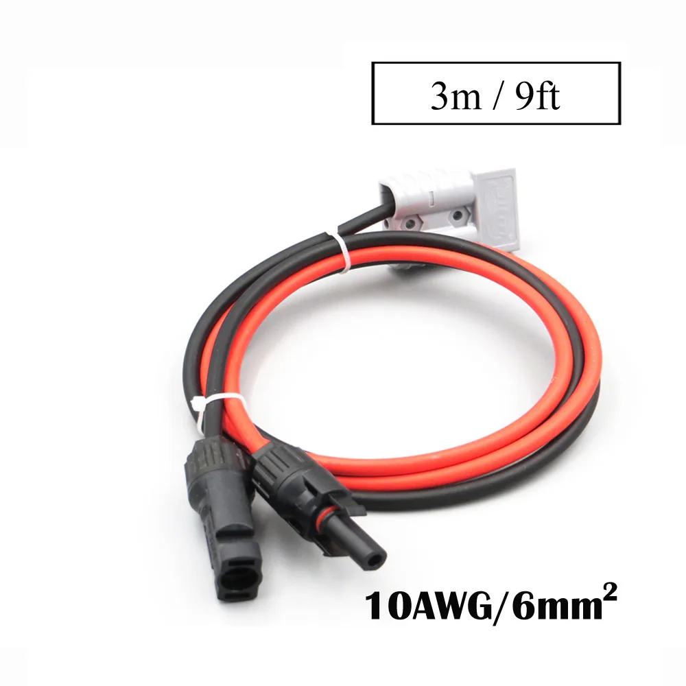 9FT 10AWG 2,5/4/6mm2 MC4 разъем Удлинительный кабель 1 м 2 м 3 м 5 м 10 м SH50 штекер 50A SMH Панели солнечные быстро подключить Tab Батарея соединение - Color: 9FT 10AWG