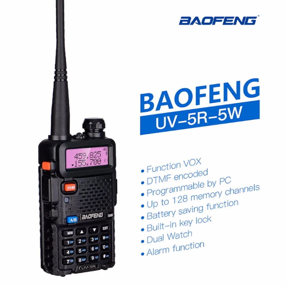 2 шт. BaoFeng UV 5R рация VHF/UHF Двухдиапазонная портативная двухсторонняя радио