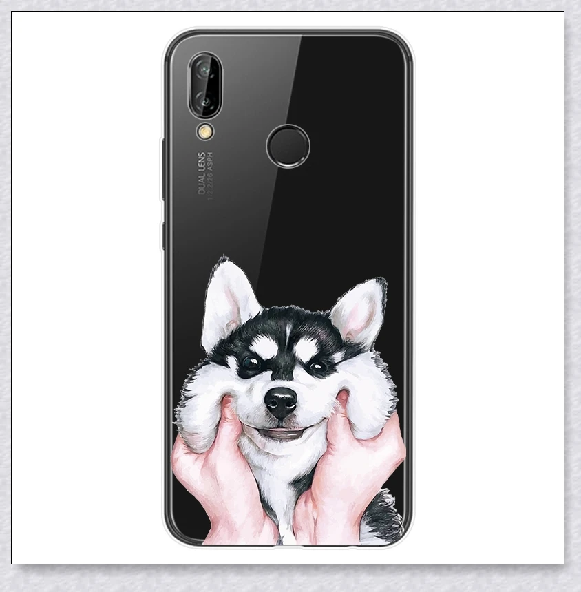 husky ТПУ для huawei P20 Lite чехол класса люкс Nova 3E чехол милый мягкий силиконовый чехол для huawei P 20 lite Nova 3 E чехол для задней крышки телефона чехол s - Цвет: husky