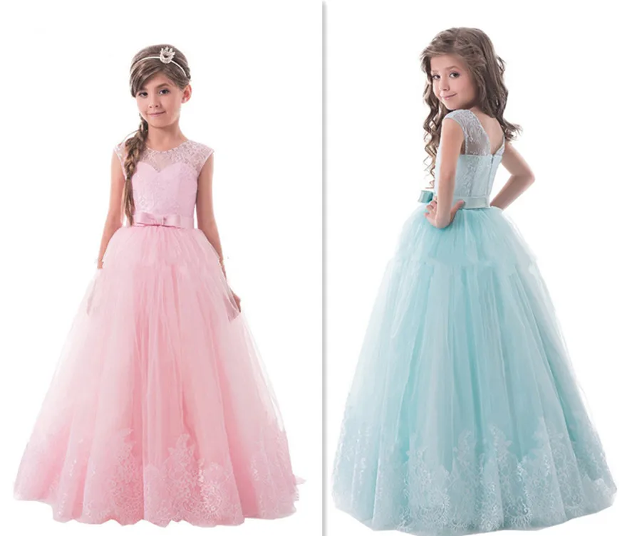 2017 красивое платье с цветочным узором для девочек бальное кружевное фатиновое